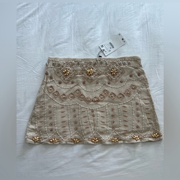 NWT Zara BLOG FAV shell mini skirt + top SET
cream/beige 100 cotton size S - Picture 9 of 17